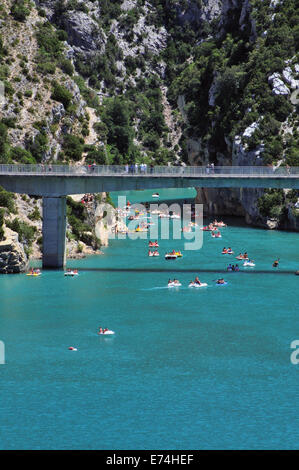 The Verdon canyon walls and the river Stock Photo - Alamy