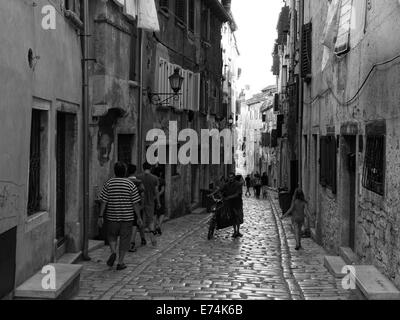 Passage between houses in Rovinj (IT: Rovigno), Istria, Croatia. Stock Photo