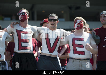 Philadelphia, Pennsylvania, USA. 6th Sep, 2014. Temple University football fans cheer their team during the game against Navy at Lincoln Financial Field in Philadelphia Pa Navy beat Temple 31-24 Credit:  Ricky Fitchett/ZUMA Wire/Alamy Live News Stock Photo