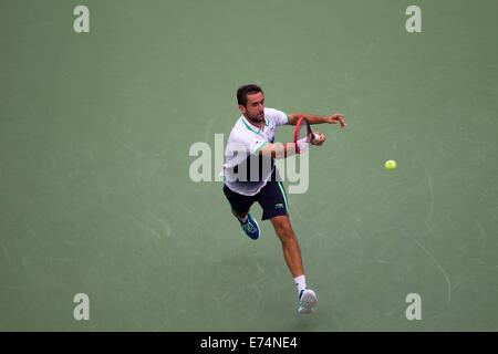 New York, US. 6th Sep, 2014. Marin Cilic (CRO) defeated Roger Federer (SUI in the Men's Semi-Final. Credit:  PCN Photography/Alamy Live News Stock Photo