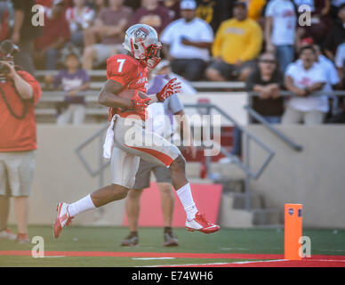New Mexico running back Teriyon Gipson sprints to the end zone to score ...