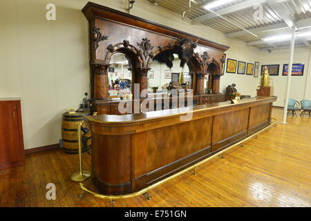 A genuine American wild west bar circa 1852 taken from an old building that was knocked down for redevelopment. Stock Photo