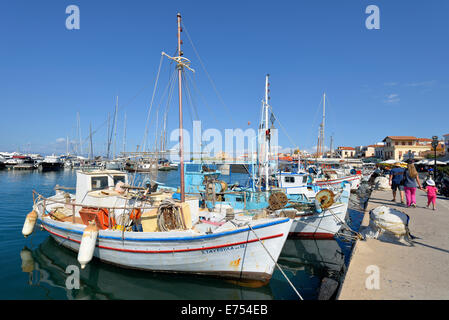 Aegina port in Aegina island, Greece Stock Photo