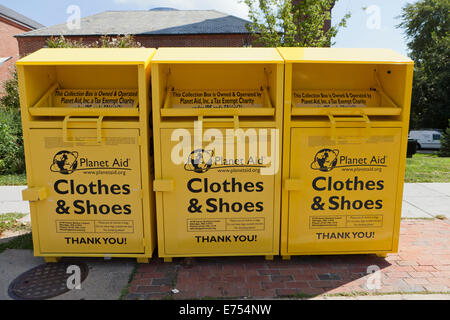Planet Aid used clothing bins - Washington, DC USA Stock Photo
