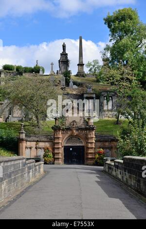 The footbridge from Cathedral Square into the Glasgow Necropolis, Scotland, UK, Europe Stock Photo