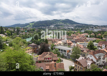 Bird's eye view on the Swiss city of Bern. Stock Photo