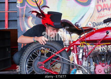 Wall of death motorcycle Stock Photo