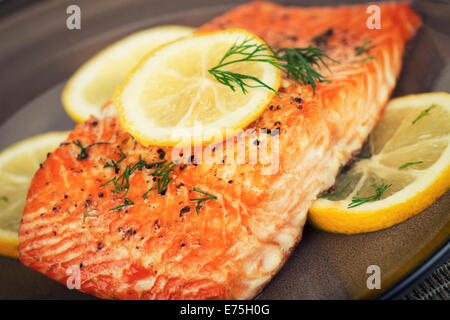 Salmon Fillet, Grilled Stock Photo