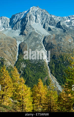 Dent de Perroc mountain, Val d'Hérens valley, Arolla, Canton of Valais, Switzerland Stock Photo