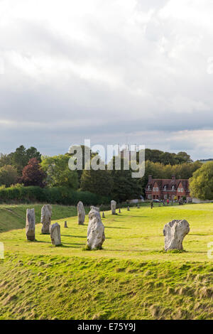 Avebury Neolithic Stone Circle, Avebury near Marlborough, Wiltshire, England, UK Stock Photo