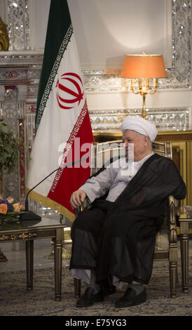 Tehran, Iran. 8th Sep, 2014. September 8, 2014 - Tehran, Iran - AKBAR HASHEMI RAFSANJANI, former Iranian President during an official meeting in Tehran. Morteza Nikoubazl/ZUMAPRESS © Morteza Nikoubazl/ZUMA Wire/Alamy Live News Stock Photo