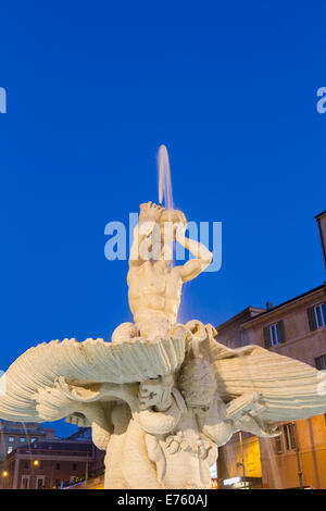 Piazza Barberini at dusk, Rome Stock Photo - Alamy