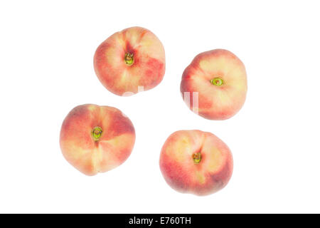 Saturn peaches on a white background Stock Photo