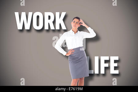 Composite image of focused businesswoman Stock Photo