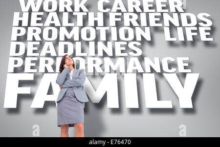 Composite image of focused businesswoman Stock Photo