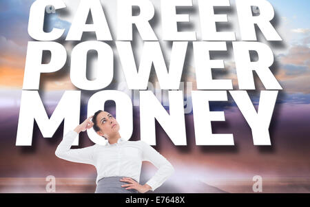 Composite image of focused businesswoman Stock Photo