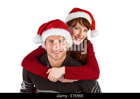 Man giving woman piggy back Stock Photo