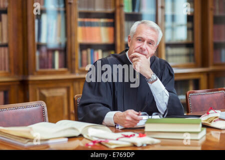 Judge doing research in chambers Stock Photo