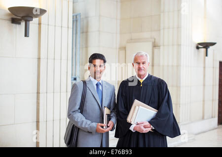 Judge and lawyer together in courthouse Stock Photo
