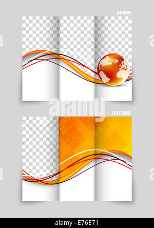 Tri-fold brochure template design Stock Photo