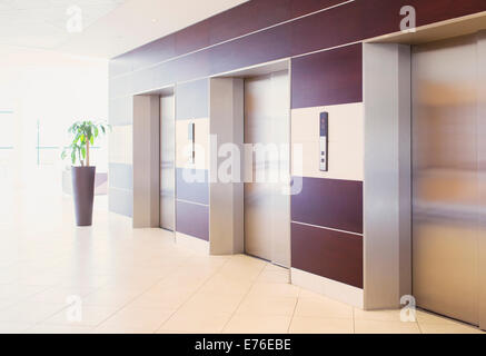 Elevators in modern building Stock Photo