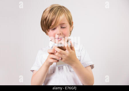 Student using a mobile phone Stock Photo