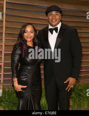 Celebrities attend 2014 Vanity Fair Oscar Party at Sunset Plaza  Featuring: Simone Johnson,LL Cool J Where: Los Angeles, California, United States When: 02 Mar 2014 Stock Photo
