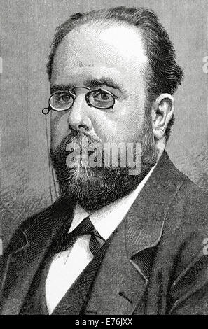 Teodoro Llorente Olivares (1836-1911).  Spanish writer. Engraving by P. Ross. La Ilustration Catalana, 1893. Stock Photo