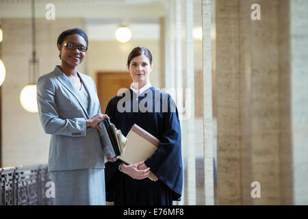 Judge and lawyer together in courthouse Stock Photo