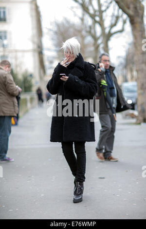 Paris Fashion Week Womenswear Fall/Winter 2014-2015 - Celebrity Sightings  Featuring: Kate Lanphear Where: Paris, France When: 03 Mar 2014 Stock Photo