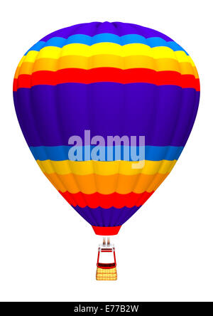 3D digital render of a colorful hot air balloon  isolated on white background Stock Photo