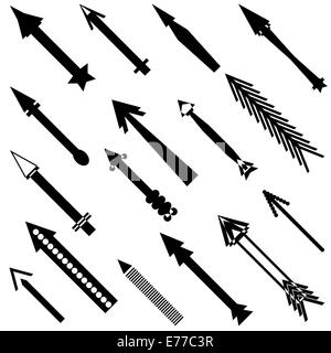 Set of different black arrows. Stock Photo