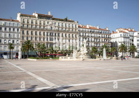 France Var Toulon fountain and statue in Place de la Liberte Stock ...