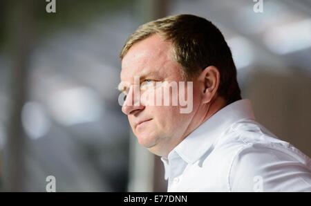 Czech Republic's national coach Pavel Vrba is pictured during the friendly soccer match between Czech Republic and the USA at Generali Arena in Prague, Czech Republic, 03 September 2014. Photo: Thomas Eisenhuth/dpa -NO WIRE SERVICE- Stock Photo