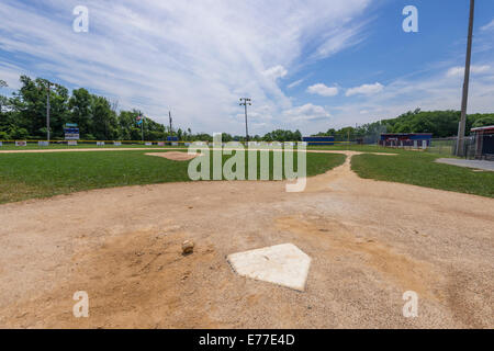 Behind home plate seats at an small and empty baseball stadium Stock Photo  - Alamy