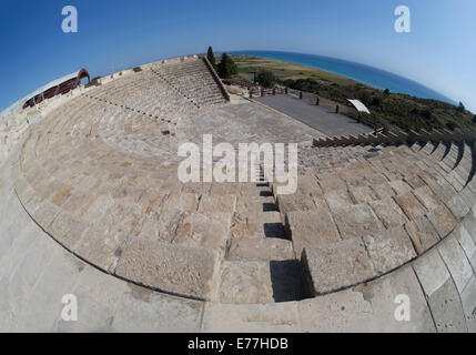 Amphitheatre at Kourion Archaeological Site in Cyprus. Stock Photo