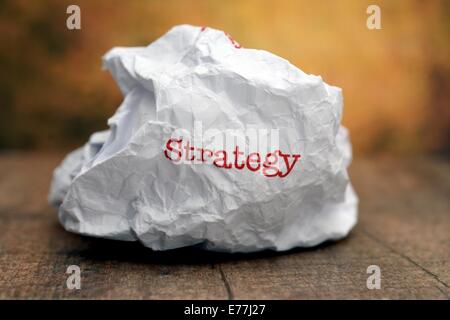 Strategy text on paper Stock Photo