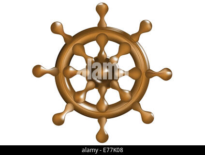 Ship steering wheel. Vector illustration on white background Stock ...