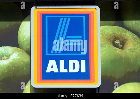 Aldi Supermarket Sign Stock Photo