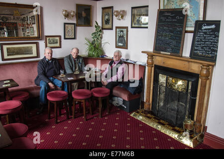 Drinkers in the interior of the Fat Cat Pub in Kelham Island in the Kelham Island Quarter of Sheffield South Yorkshire England Stock Photo