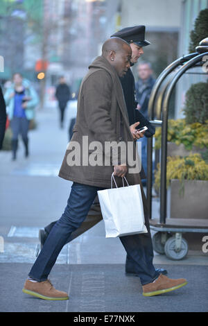 Omar Epps entering his hotel in New York  Featuring: Omar Epps Where: Manhattan, New York, United States When: 06 Mar 2014 Stock Photo