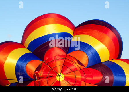 Top of canopy of a partially inflated hot air balloon Stock Photo