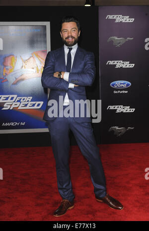 Film Premiere of Need for Speed  Featuring: Dominic Cooper Where: Los Angeles, California, United States When: 07 Mar 2014 Stock Photo