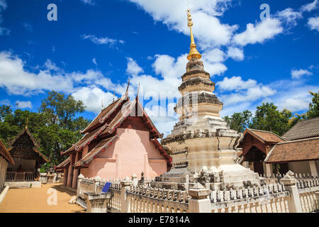 Ancient lanna style temple in lampang, thailand Stock Photo