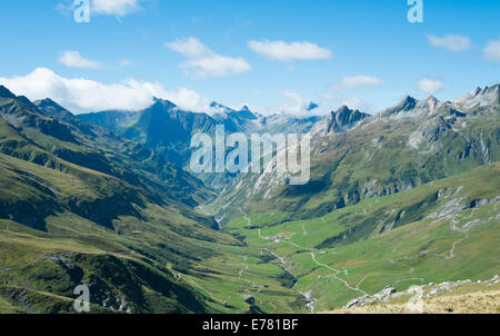VILLE DES GLACIERS, FRANCE - AUGUST 27: Ville des Glaciers with Les Chapieux in the background. The region is a stage at the pop Stock Photo