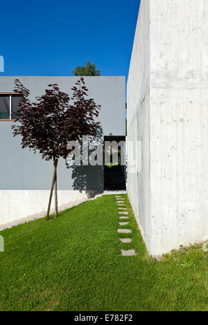 modern house surrounded by nature, outdoors Stock Photo