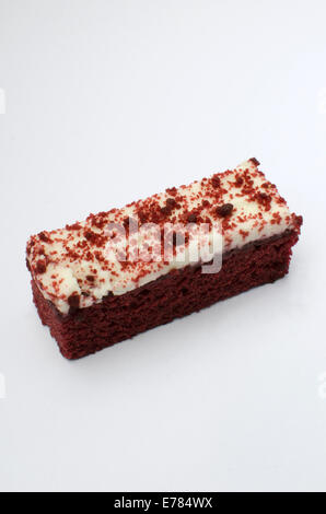 Red Velvet slice on white background Stock Photo