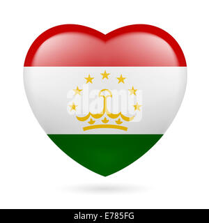 Heart with Tajik flag colors. I love Tajikistan Stock Photo