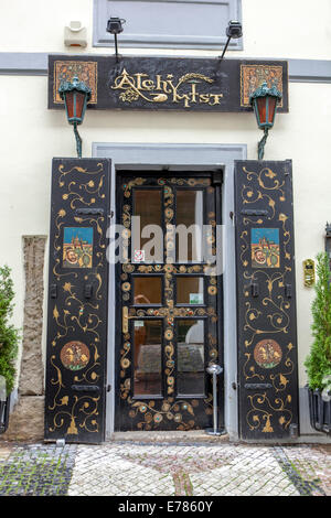 Prague Mala Strana luxury hotel, restaurant Alchymist, Ceska Republika Stock Photo