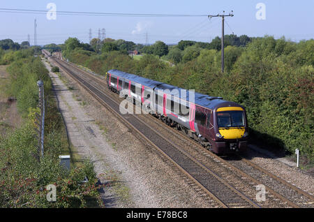 Arriva Cross country 170 109 passes through Stenson Junction with 1D57 1019 Birmingham New Street to Nottingham on 02/09/14. Stock Photo